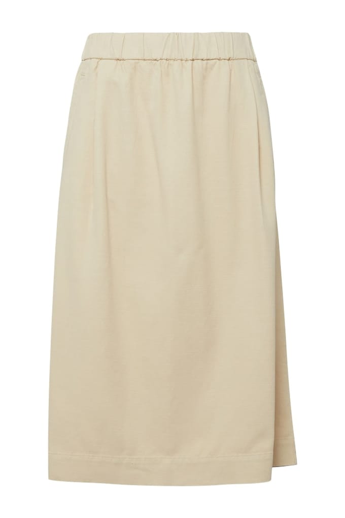 s.Oliver - female - Midi-keperstofrok van katoenmix met elastische tailleband