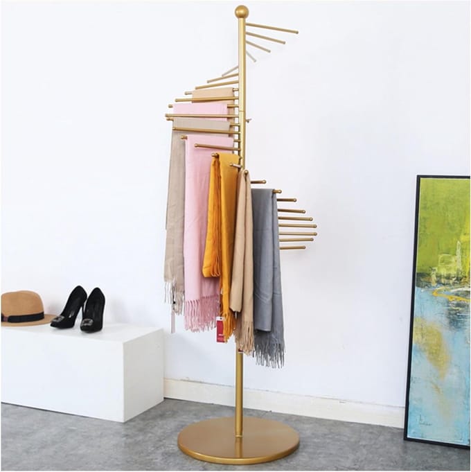 Sjaal Houder - Accessoire Display - Winkel Presentatie - Spiraal Ontwerp - 42x150 cm - Goud