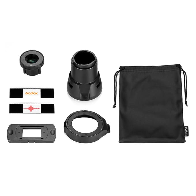 Godox AK-R21 Camera Flitsprojectorset met 65 mm projectielens + montageadapter voor ronde kop zwart