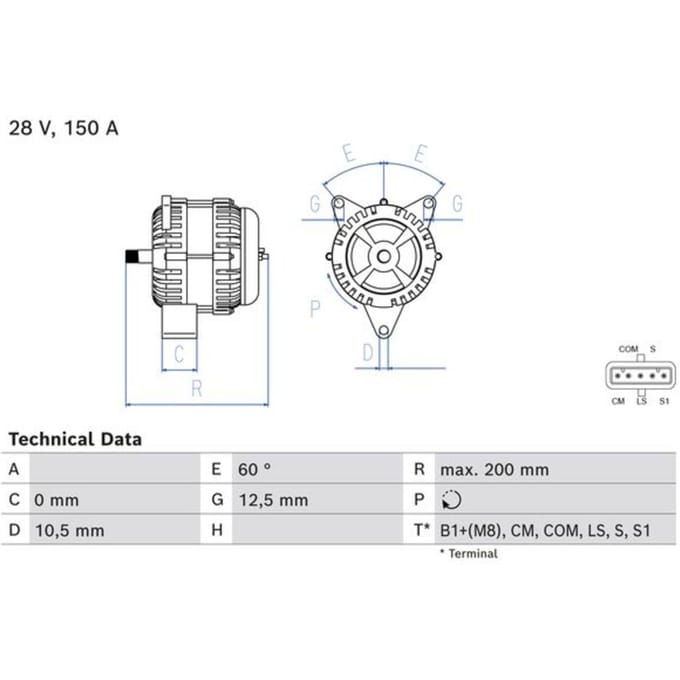 Driefasige generator BOSCH 0 986 085 300