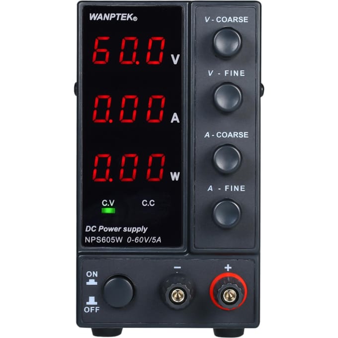 WANPTEK Schakelende DC-voeding NPS605W 0-60V 0-5A 3-cijferig LED-display Hoge precisie instelbaar EU Plug zwart