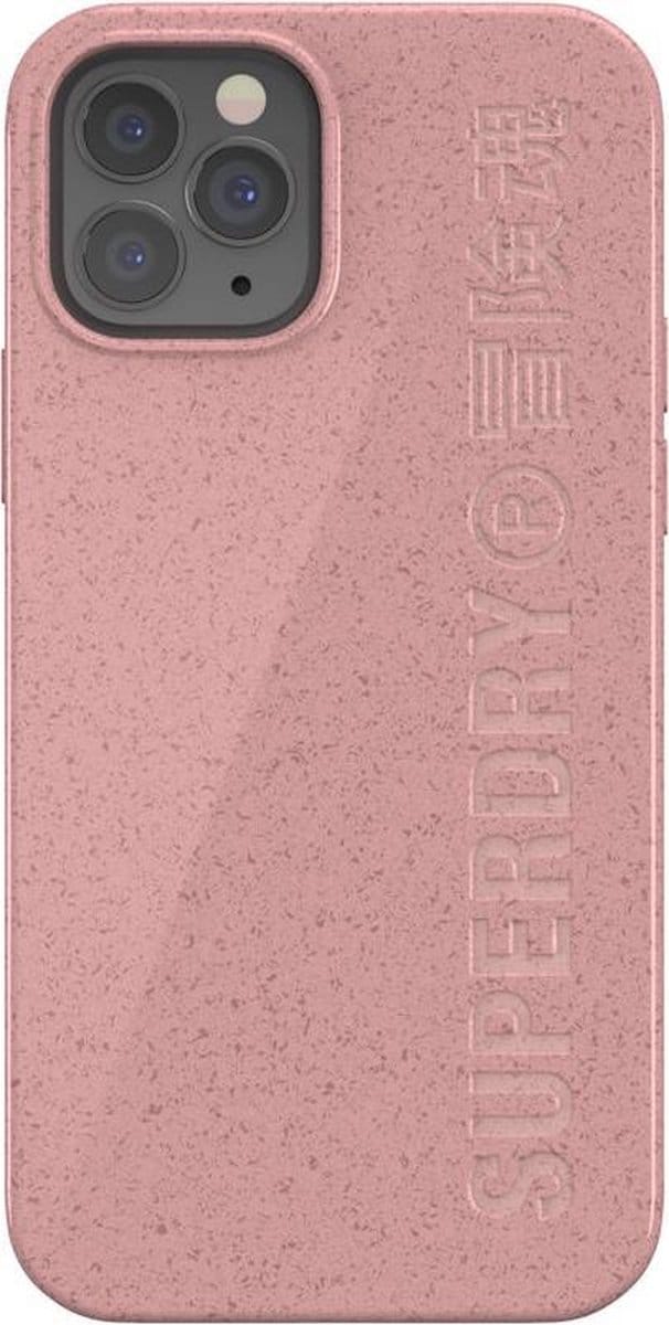 Superdry - iPhone 12 Hoesje - Back Case Biodegradable Roze