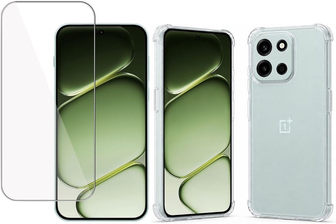 TechNow Hoesje + Screenprotector geschikt voor OnePlus Nord 6 Hoesje Screenprotector - Tempered Glass - Extreme Shock Case Transparant