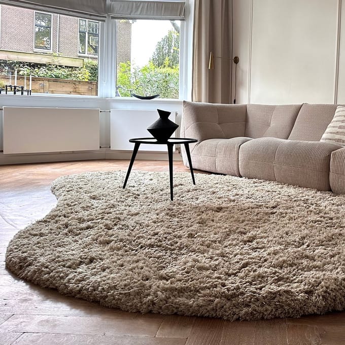 Organisch Hoogpolig Vloerkleed Pilo Beige Polyester Interieur05 - 200 x 290 cm - (L)