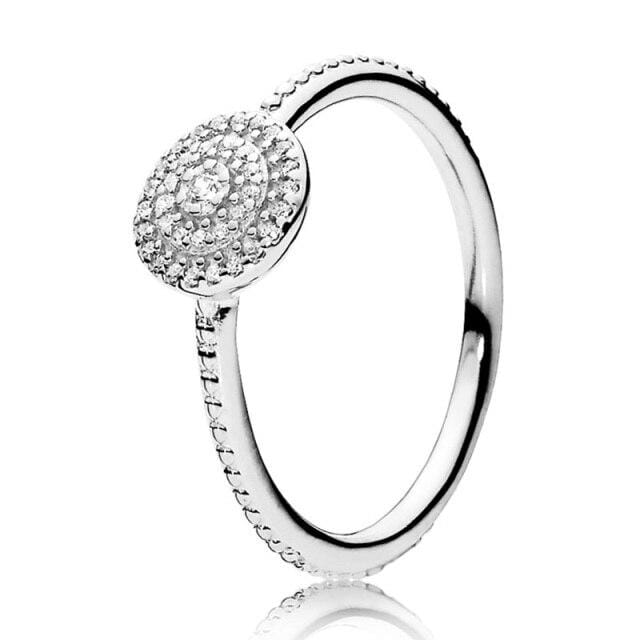 925 Sterling Zilver Sprankelende Elegante Ring Mode Dames DIY Ring Sieraden 9 gray
