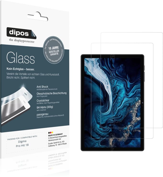 dipos – 2x Pantserfolie geschikt voor Digma Pro Hit 18 | 9H Screenprotector