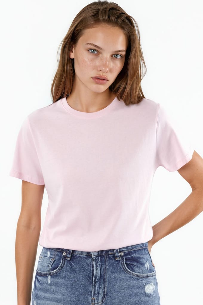 Effen Crew Neck Katoenen T-Shirt