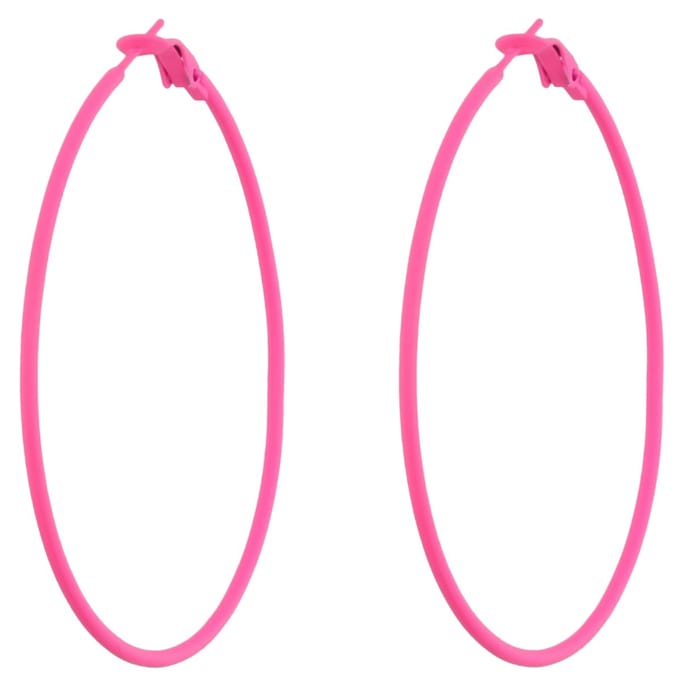 Behave - Oorbellen - Oorringen - Dames - Neon Roze - Trendy Statement - Lichtgewicht - 6 cm