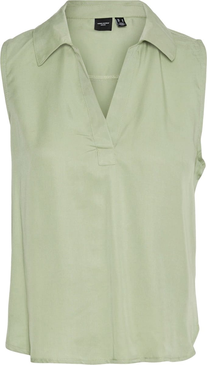 Vero Moda Top Vmharper Sl Collar Short Top 10283751 Reseda Dames Maat - M