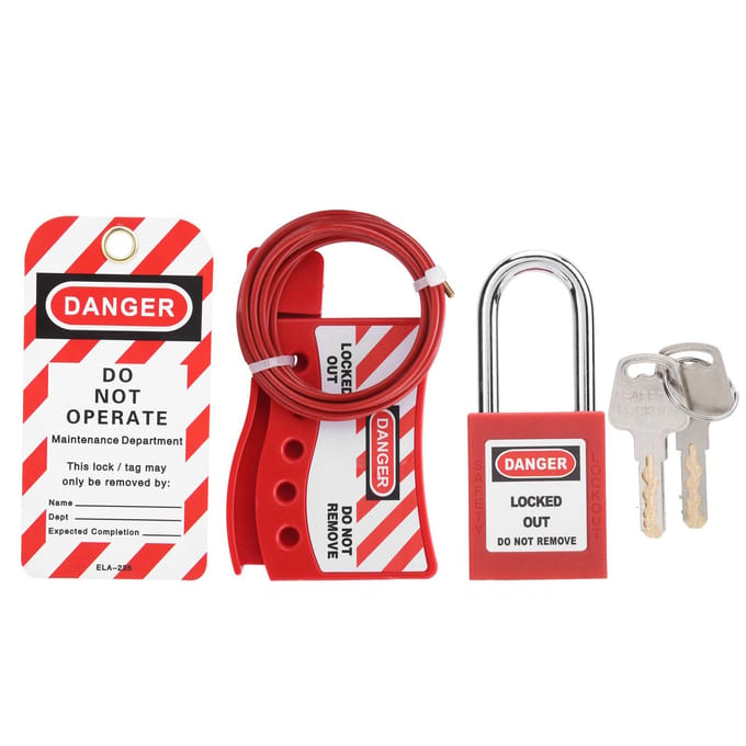 Câble de sécurité Cadenas d'ingénierie Consignation Dispositif de verrouillage Étanche Durable pour Fixer Mécanique red