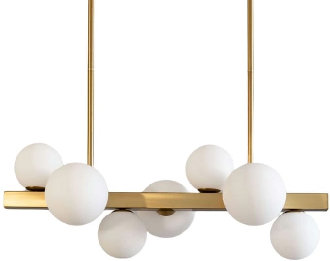 Kosilum - Oromia - Hanglamp - Messing en wit - Metaal en glas