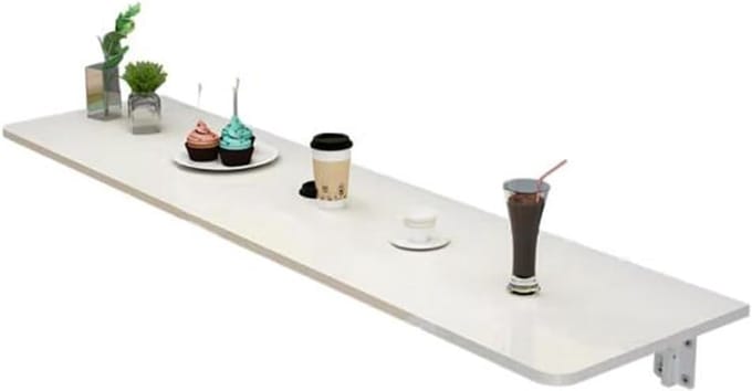 Klaptafel - Opklapbaar bureau - Ruimtebesparend werken - Wandmontage ontwerp - 100x30cm - Wit