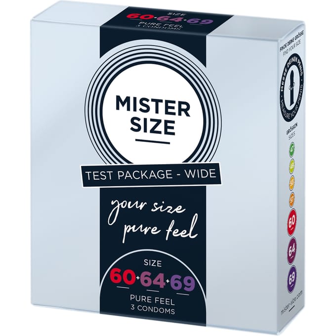 Mister Size TEST KIT - Condooms 60, 64, 69 mm - 3 Stuks transparant