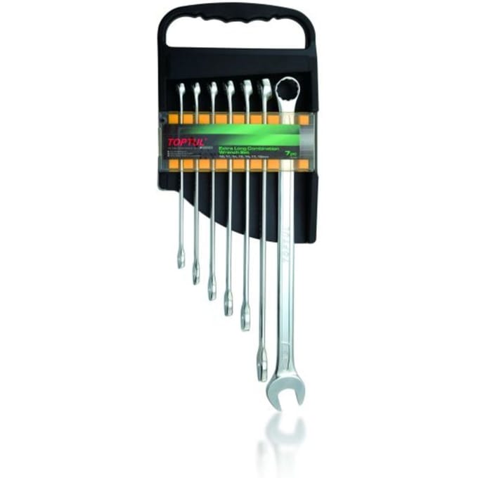Schroeven en steeksleutelset TOPTUL 7st(10 11 12 13 14 17 19mm) extra lang