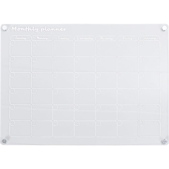 Koelkast Kalenderbord Herbruikbaar Acryl Magnetische Koelkast Planner voor Keuken Thuiswerken white
