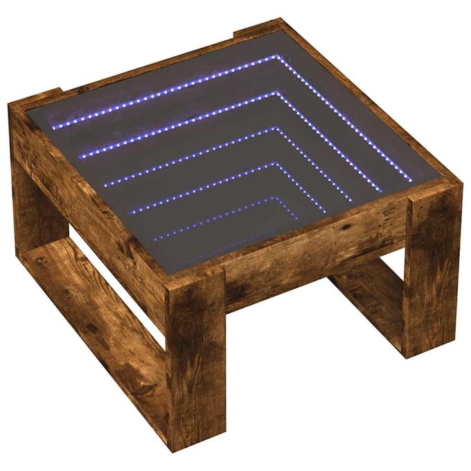 vidaXL - Salontafel - met - Infinity - LED - 50x53x30 - cm - gerookt - eikenkleurig