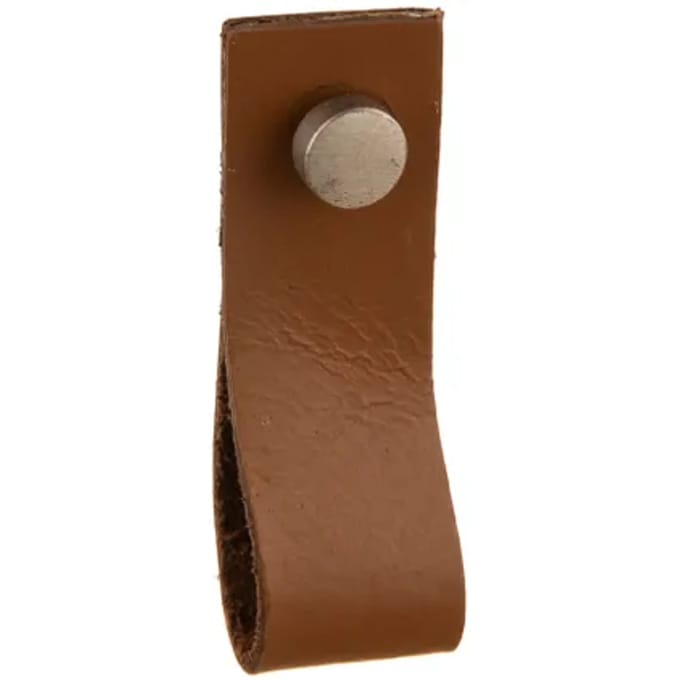 Bertomani Meubelknop - Leer Lichtbruin - 20x60mm - Set Van 2