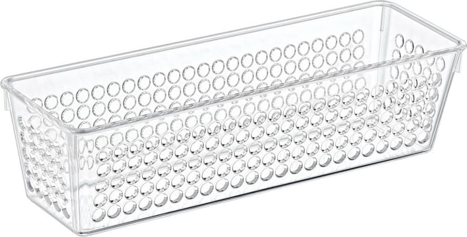 Storage Solutions Organizer/opbergmandje - kunststof - transparant - 0.8L - 23 x 7.5 x 6 cm