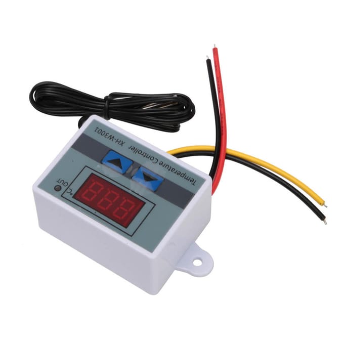 XHW3001 Temperatuurregelaar Thermostaatschakelaar met Waterdichte Sensor (24V 240W) black