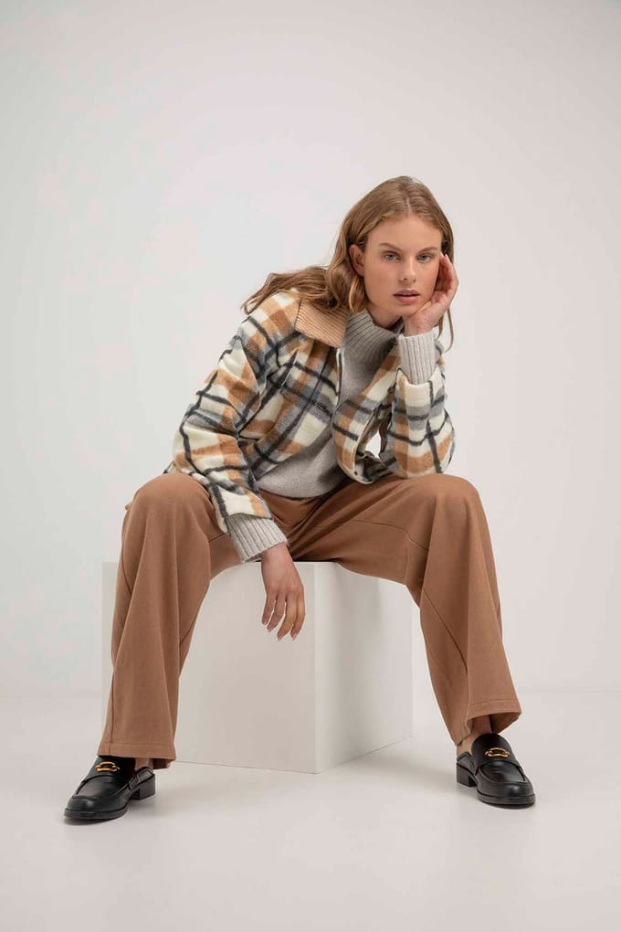 Josephine & Co Sean Jacket Sand Check Taglia: 44 | Sovracamicie Outlet | Donna | Marrone