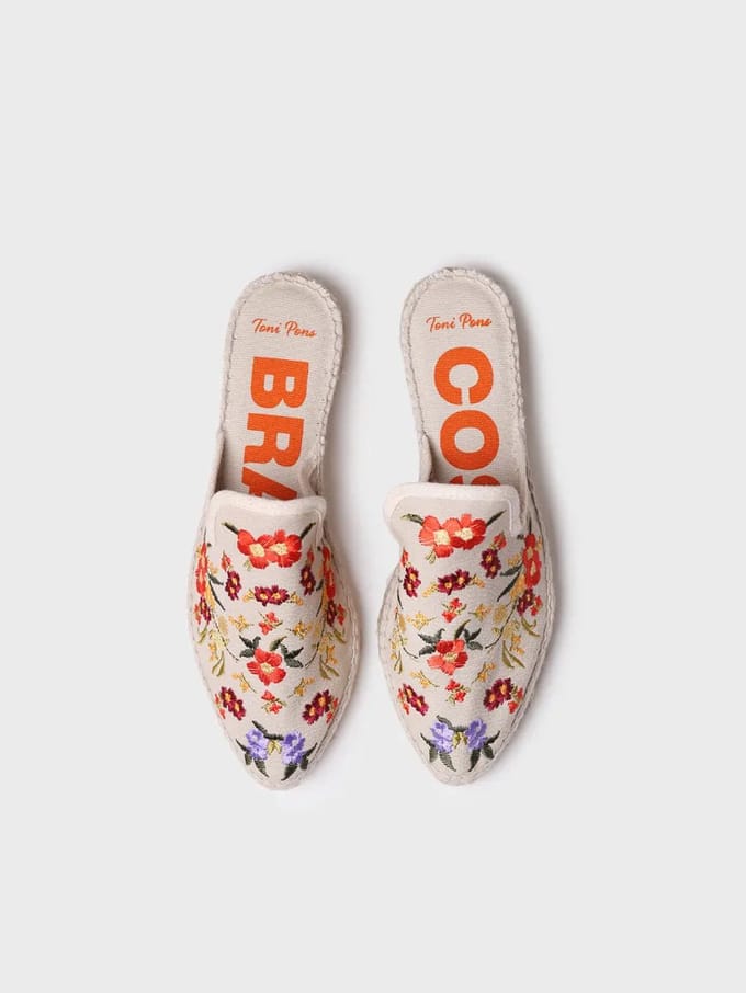 Geborduurde espadrille met open rug voor dames | CULIP