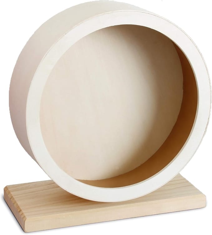Loopwiel Dieren - Houten Wiel - Dieren Beweging - Stil en Ergonomisch - 20 cm Diameter - Natuurlijk Hout