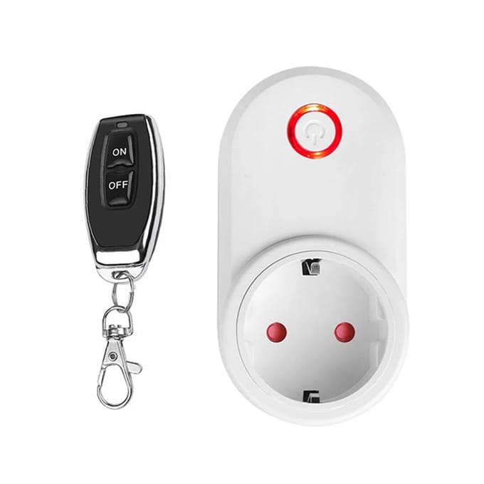 Prise Intelligente Sans Fil 433Mhz Télécommande Socket EU FR Étanche Télécommande 15A 110V 220V Prise RF pour Appareils Ménagers Lampe ON OFF white