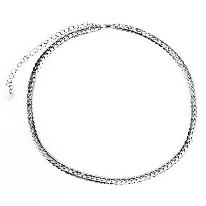 Dottilove Gourmet Schakelketting - Wit Gold Plated op RVS - Ketting Dames