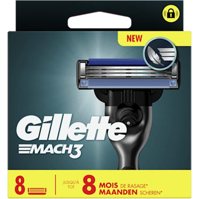 Gillette Mach3 Base Scheermesjes Voor Mannen - 8 stuks