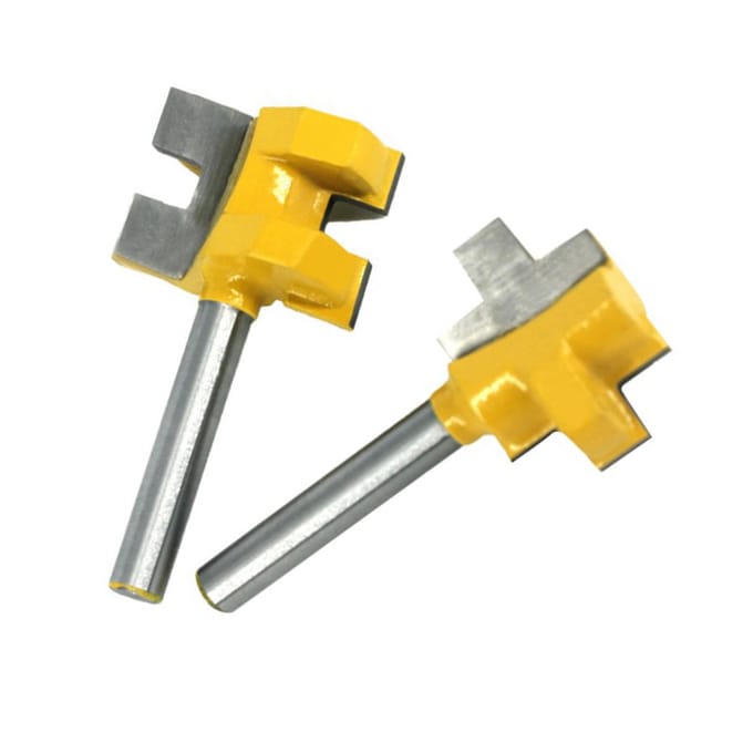 2 Stuks Freesbit Gesoldeerd Carbide Sleufsnijderbit 14in Schacht voor Houtbewerking