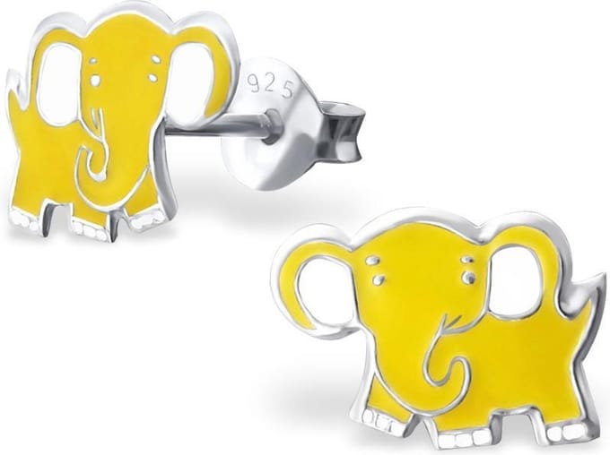 Princess Oorbellen Olifant - 925 Zilver E-Coating - Dier - ∅10mm
