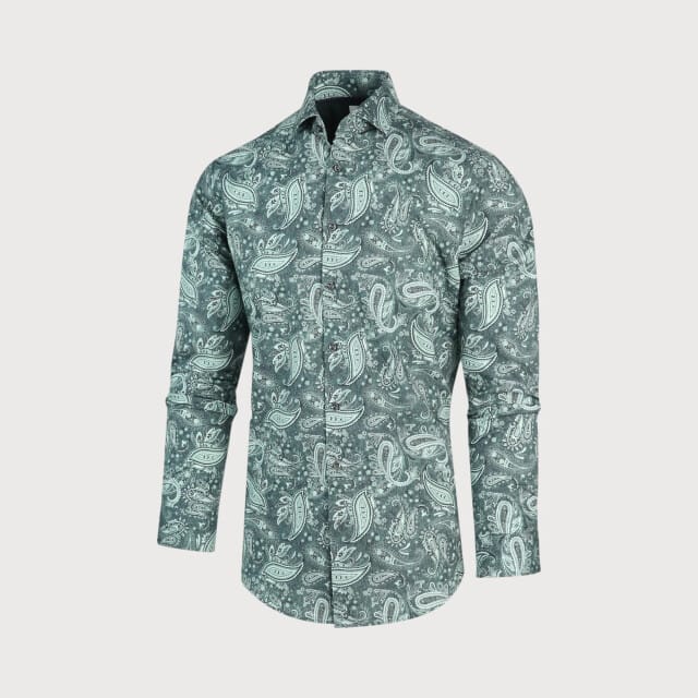 Blue Industry Groen paisley print overhemd |