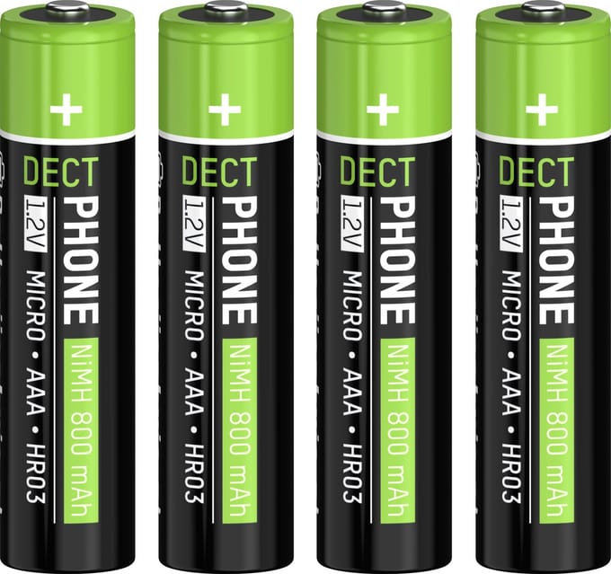 AAA Oplaadbare Batterijen 800mAh DECT 4x