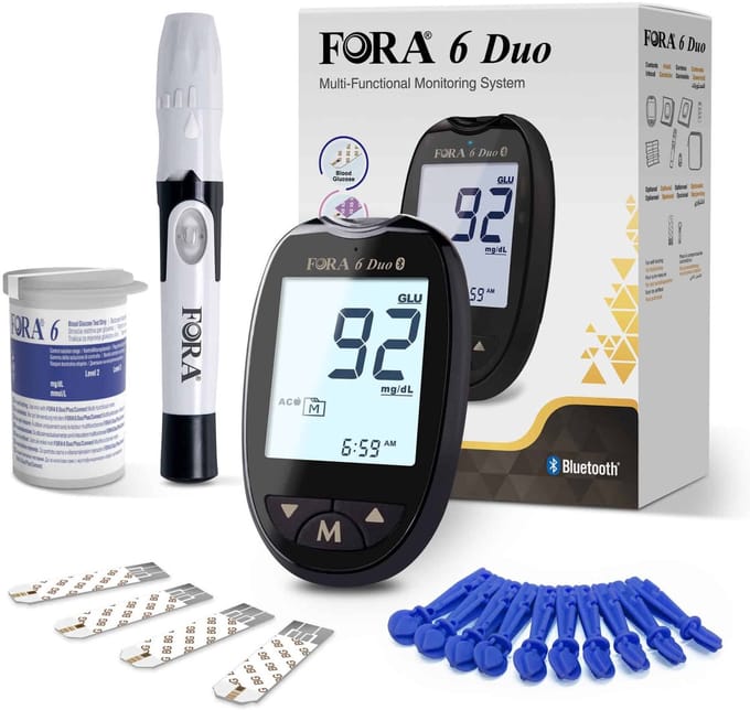 FORA Duo meter (mmol/l) - Bloedsuikermeter - Glucose Meter - Ketonen Meter Bloed