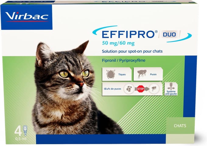Effipro DUO Spot-On Kleine Kat (1 t/m 6 kg) - 4 pipetten