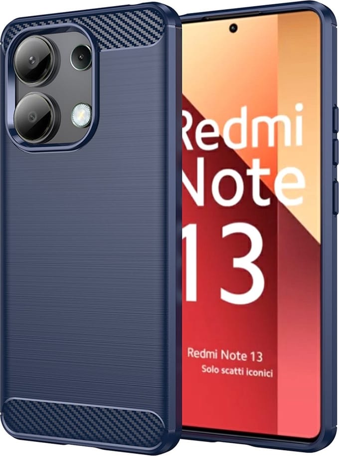 Hoes voor Xiaomi Redmi Note 13 4G, Techsuit, Carbon, Blauw