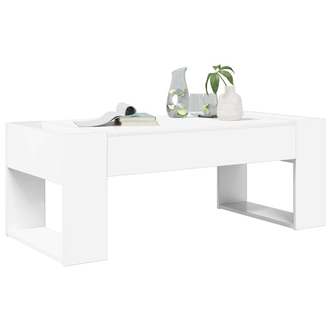 vidaXL - Salontafel - Wit - 110 - x - 50 - x - 41 - cm - Bewerkt - hout