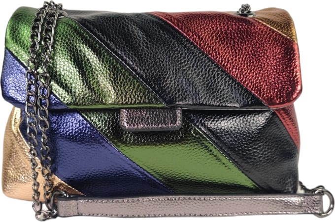 Qischa® - rainbow tasje/crossbody multi color - vegan - hematite