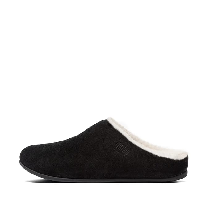 Women's Fit Flop Chrissie Shearling Pantoffels in Zwart