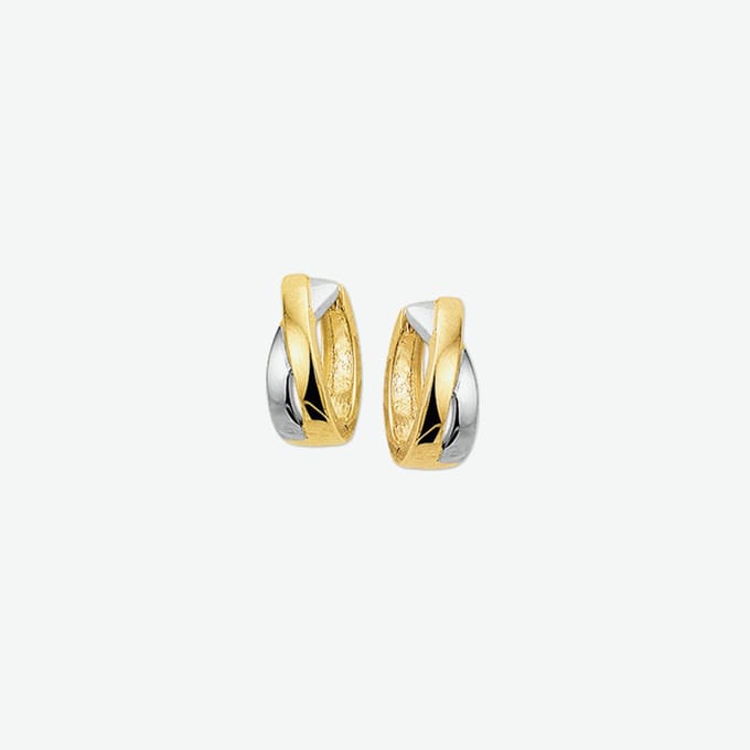 The Jewelry Collection Klapoorringen 4,0 mm - Bicolor Goud