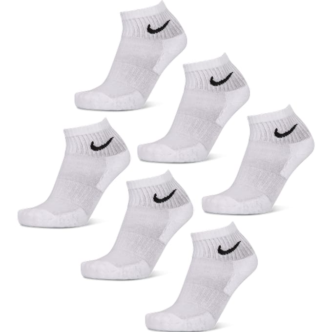 Nike Everyday + Cushioned Ankle 6 Pack Sokken Unisex - Wit - Maat 34 - 38 - Katoen