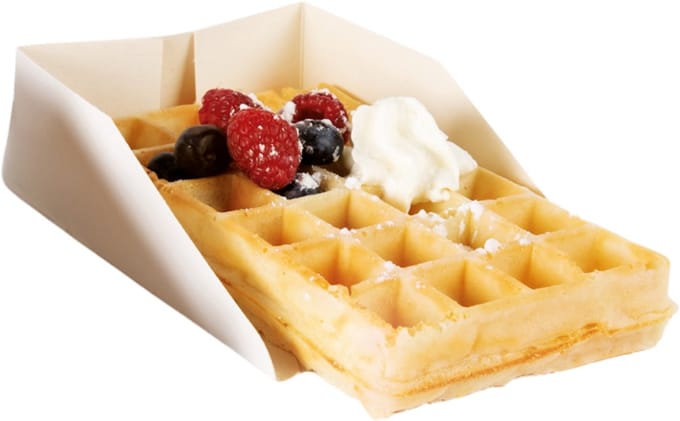Wafelbakje L 100 / stuks kartonnen wafelbakje