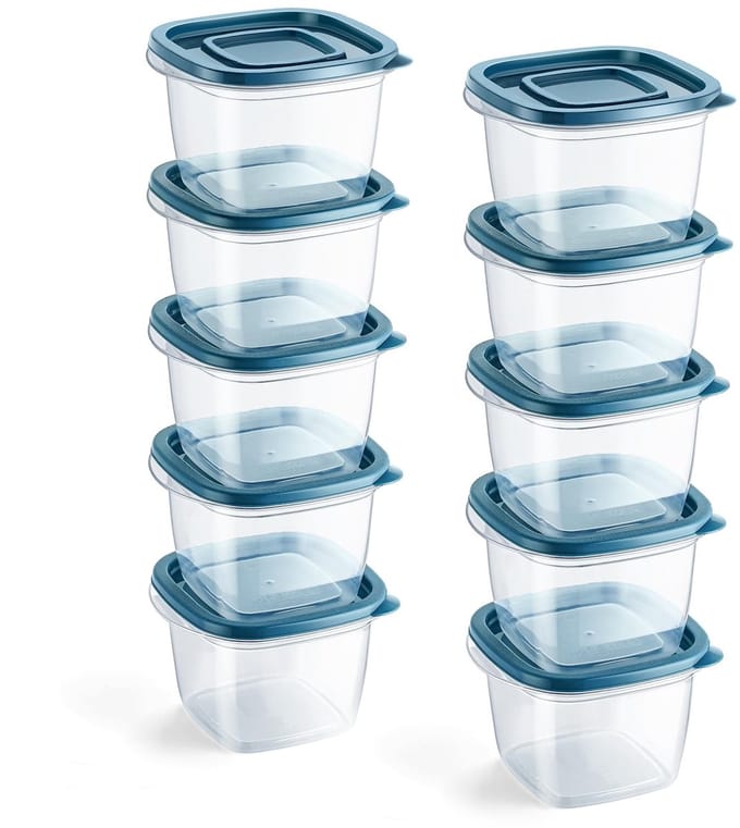 Dailygoods- Portiedoos 10 stuks - Plastic Voedselcontainer - Stapelbaar - Lekkagebestendig - Transparant - 0,4 Liter