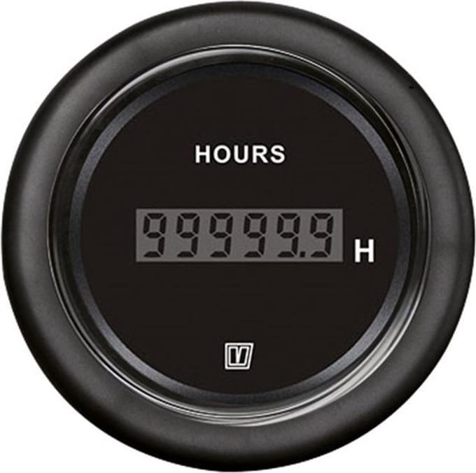 VETUS Uurenteller Zwart 12/24V Ø52mm | HOURCB