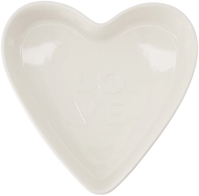 Zusss Ovenschaal Keramiek Hartvorm Love Groot Keramiek White