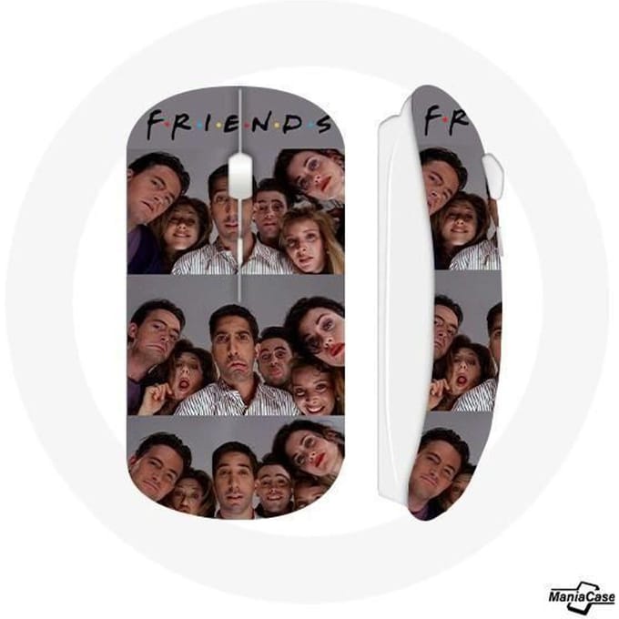 Souris Sans Fil - MANIACASE - Friends Selfie Série - Clé USB WiFi incluse - Compatible Mac et PC - Gris