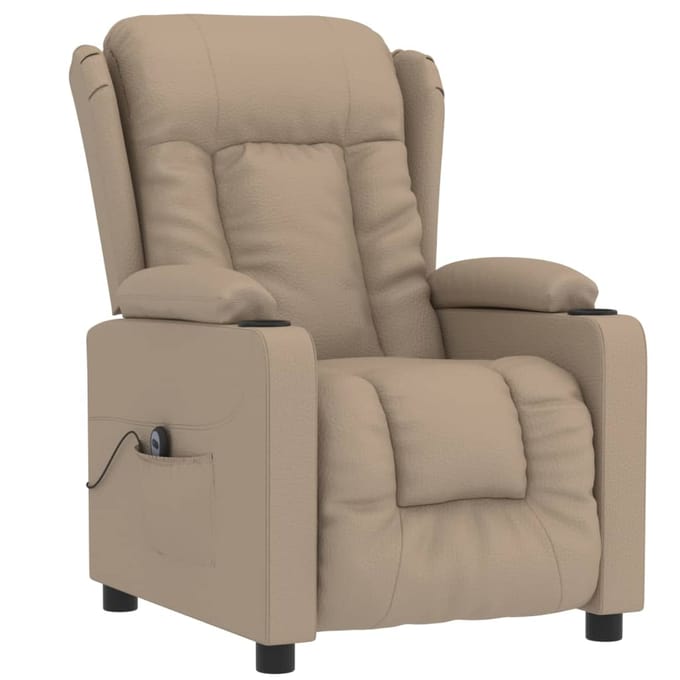 vidaXL - Fauteuil - verstelbaar - elektrisch - kunstleer - cappuccinokleurig