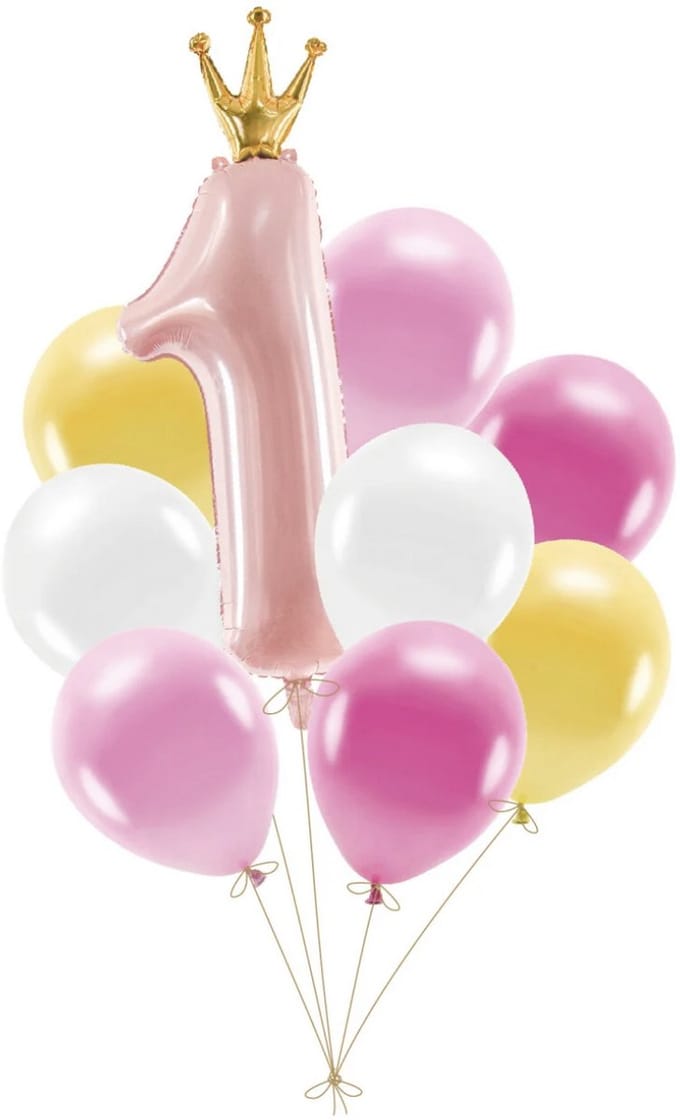 Ballonnenset 1 jaar roze