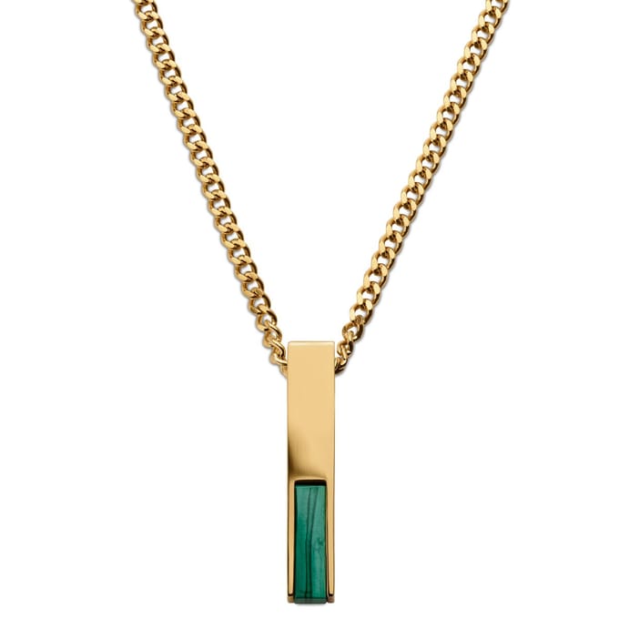 Cruz | Goudkleurige Ketting met Groene Agaat