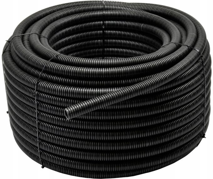Elcan - Geribbelde Flexibele Buis - 16mm - 50m - Zwart - Met Pilot